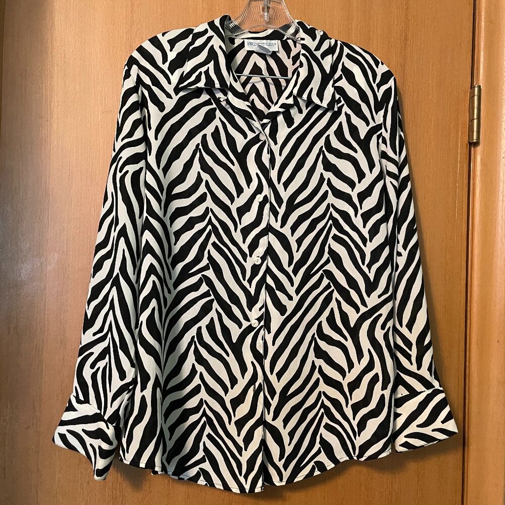 Principles Zebra Patterned Long Sleeve Blouse